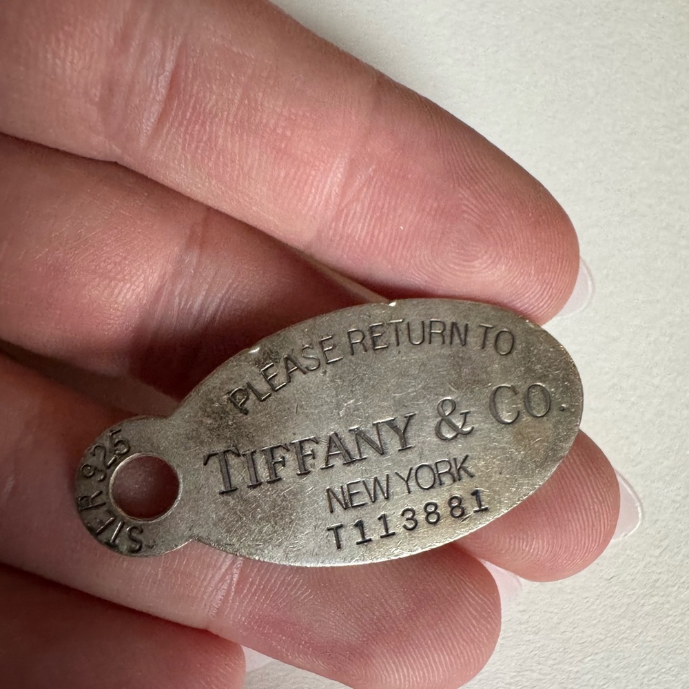 Tiffany & Co. Return to Tiffany Large Oval Dog Tag Pendant Sterling Silver 7.9g
